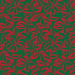 Christmas Floral Brush strokes Seamless Pattern Background