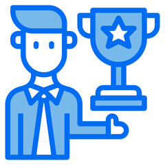 businessman blue line icon