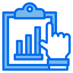 clipboard blue line icon