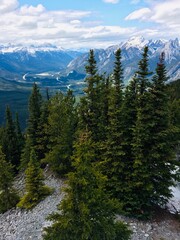 Stunning views of Banff National Park from Sulfur mountain ridge