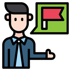 businessman line icon