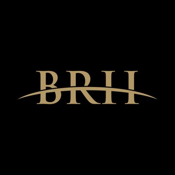 BRH initial overlapping movement swoosh horizon, logo design inspiration company business