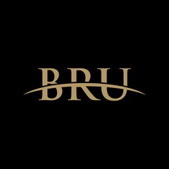 BRU initial overlapping movement swoosh horizon, logo design inspiration company business