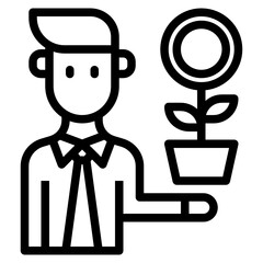 businessman line icon
