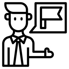 businessman line icon