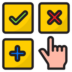 Obraz premium user interface color line style icon