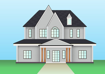 American farm house icon.