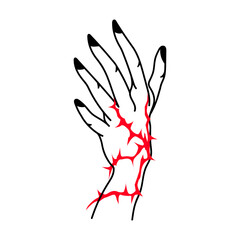hand design with red thorns
