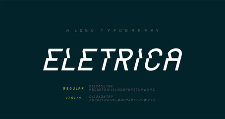 Obraz premium Creative modern urban alphabet fonts. Typography sport, game, technology, fashion, digital, future abstract logo ragular and italic font. vector illustration