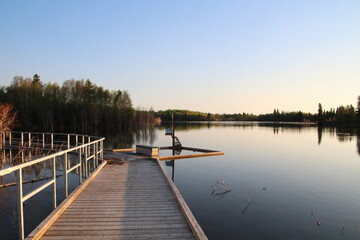 Naklejka premium Wash On The Boardwalk, Elk Island National Park, Alberta