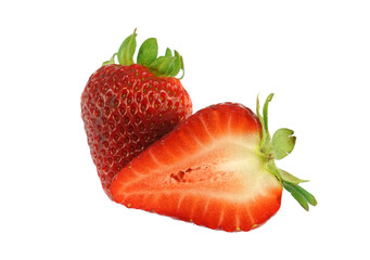 fresh strawberries isolated on white background
