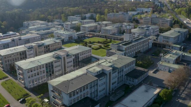 Aerial view of the Thomayer University hospital in Prague,sunny day.