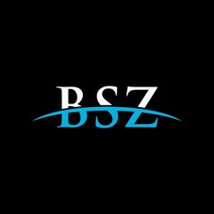 BSZ initial overlapping movement swoosh horizon, logo design inspiration company business