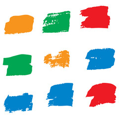 Blue Brushes Square. Green Ink Japanese. Yellow Stroke Abstract. Brushstroke Freehand. Watercolor Freehand. Grungy Acrylic. Paintbrush Distress. Dirty Abstract.