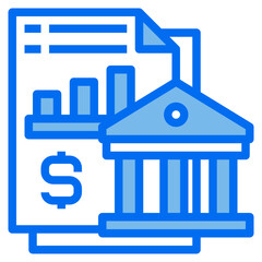 banking blue line icon