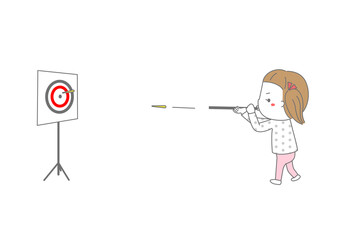 スポーツ吹き矢をする女の子