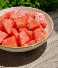 신선한 유기농 과일 수박, 음식 