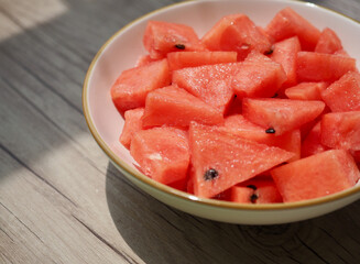 신선한 유기농 과일 수박, 음식 