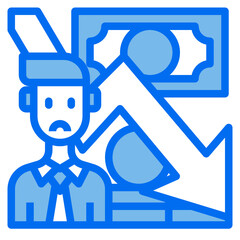 man blue line icon