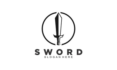 Sword elegant illustration logo vector