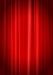 スポットライトが当たっている高級感のあるレッドカーテンのイラスト(ベクターあり)