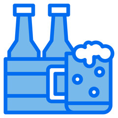 beer blue line icon