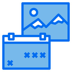 calendar blue line icon