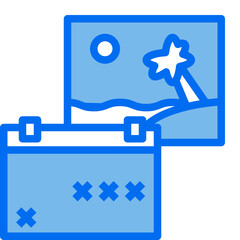 calendar blue line icon