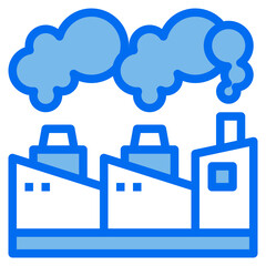 factory blue line icon