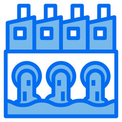 factory blue line icon