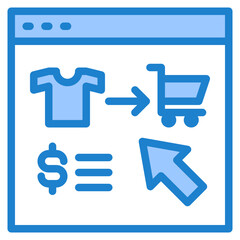 shoping blue style icon