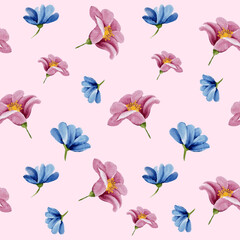 Purple Flower Watercolor Background 