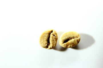 Close up of green coffee beans texture