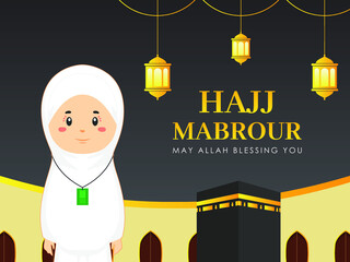 Hajj Mabrour Greeting Card with Character