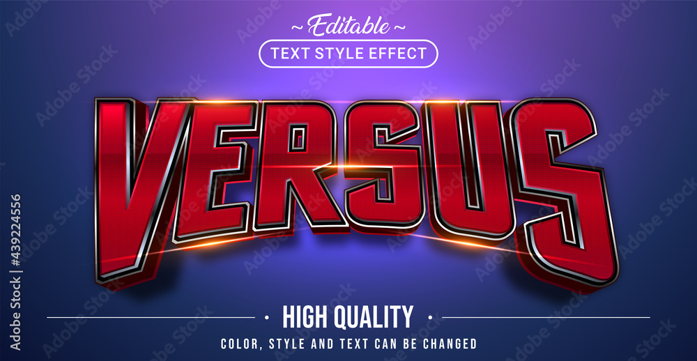 Poster Editable text style effect - Versus text style theme.