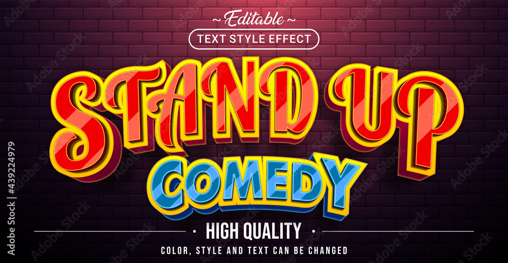 Poster Editable text style effect - Stand Up Comedy text style theme.