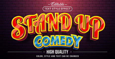 Editable text style effect - Stand Up Comedy text style theme. - obrazy, fototapety, plakaty