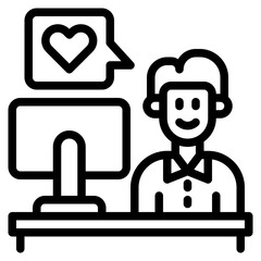 love outline style icon