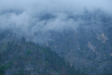 The fog in mountains of Caucasus.