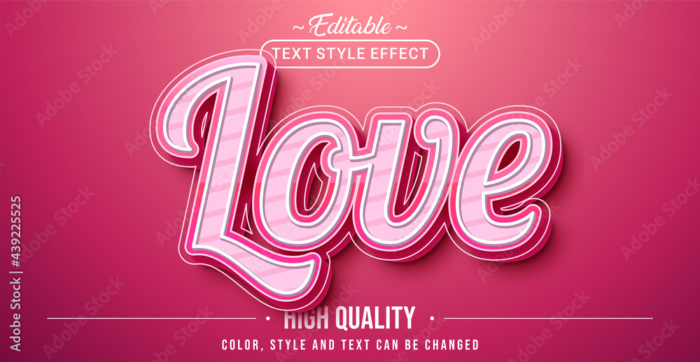 Aufkleber editable text style effect - love text style theme.