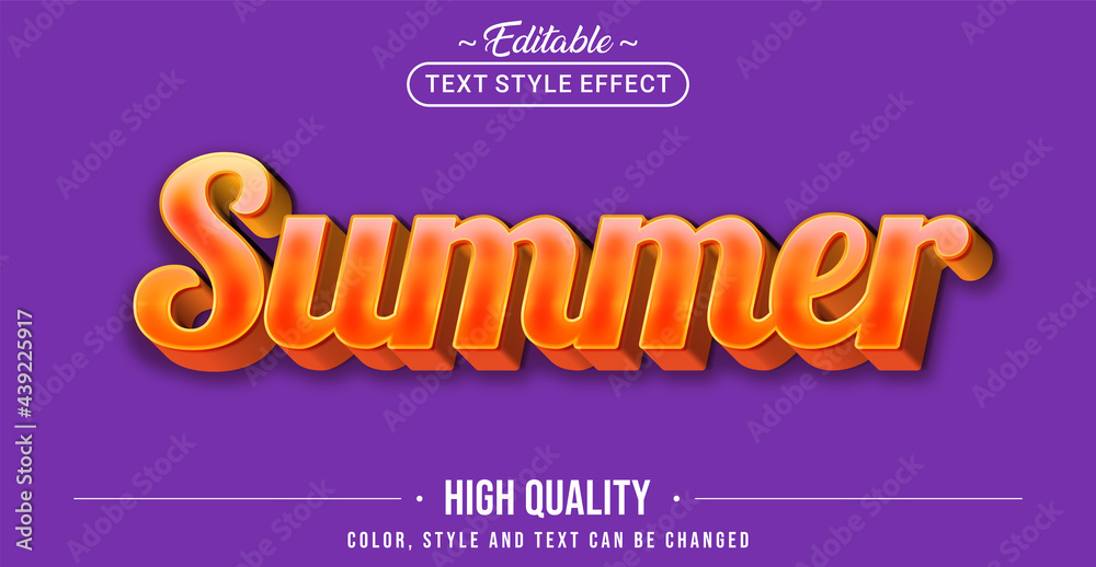 Poster Editable text style effect - Summer text style theme.