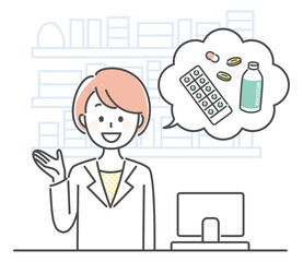 Fototapeta na wymiar illustration of staff at pharmacy