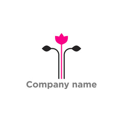 Simple and elegant flower logo design