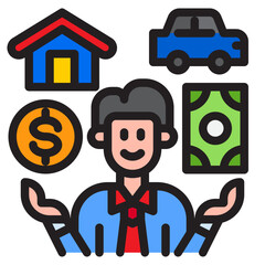 businessman color line style icon