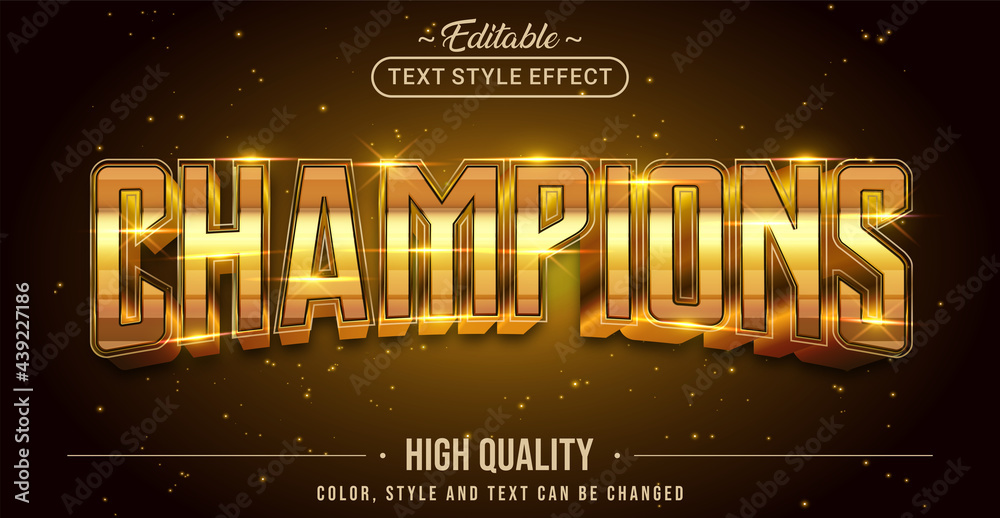 Poster editable text style effect - champions text style theme.