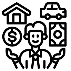 businessman outline style icon