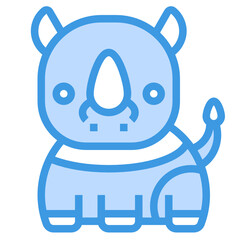Rhino blue line icon