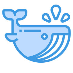Obraz premium Whale blue line icon