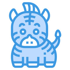 Zebra blue line icon