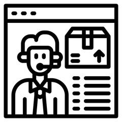 help support outline style icon